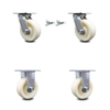 Service Caster 5 Inch Nylon Caster Set with Ball Bearings 2 Swivel Lock 2 Rigid SCC-30CS520-NYB-BSL-2-R-2